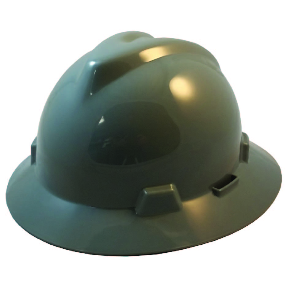 MSA V-Gard Gray Full Brim Hard Hat