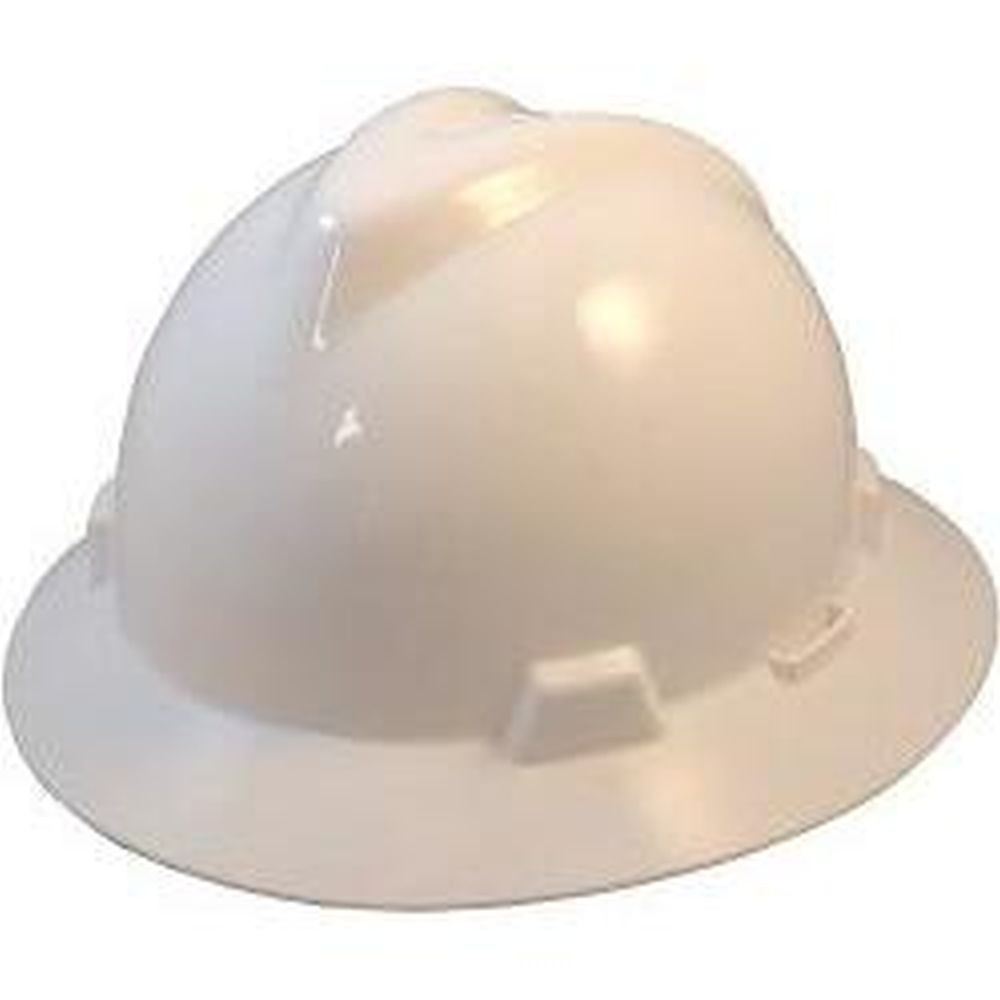 MSA V-Gard White Full Brim Hard Hat